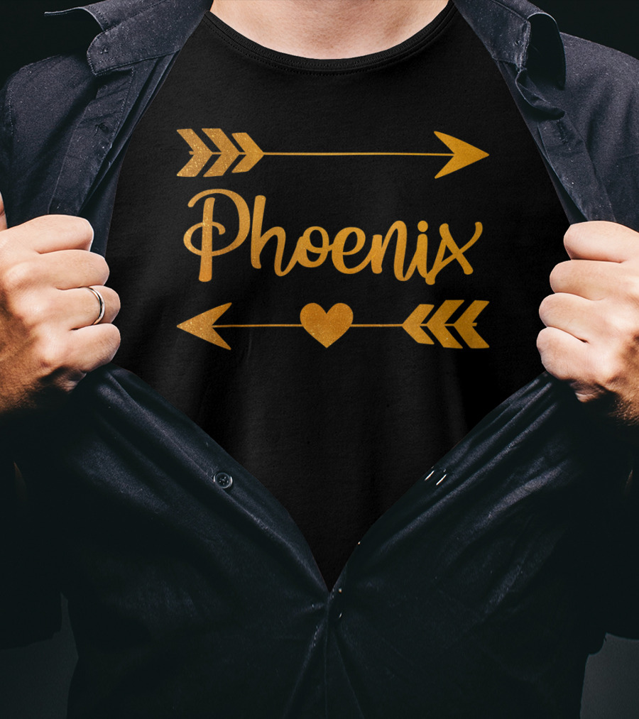 Phoenix Az Arizona Heart And Arrow City Home Roots Usa T-Shirt