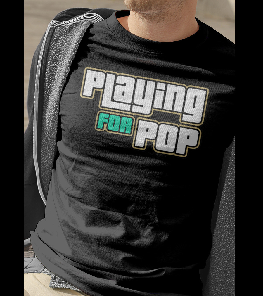 Playing For Pop Grand Theft Auto Font T-Shirt