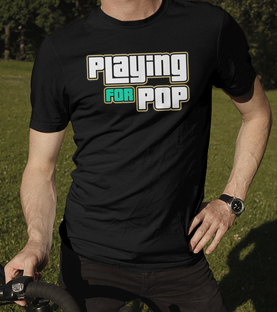 Playing For Pop Grand Theft Auto Font T-Shirt