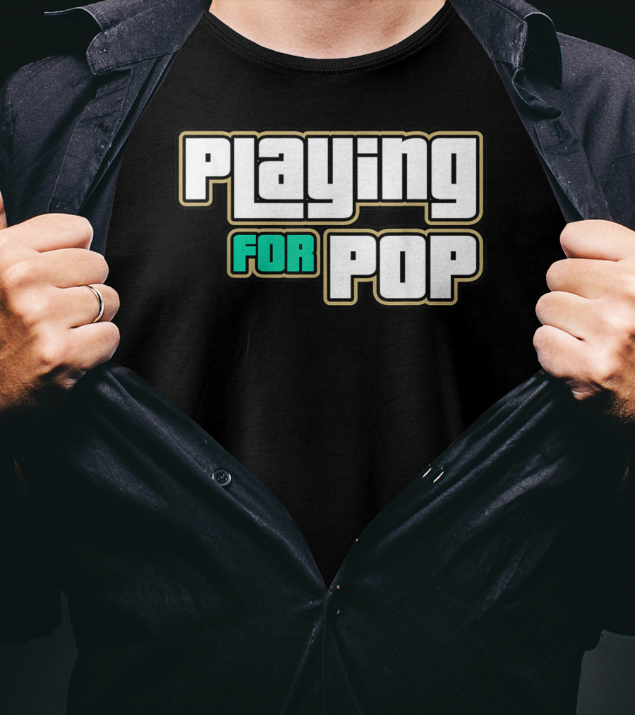 Playing For Pop Grand Theft Auto Font T-Shirt