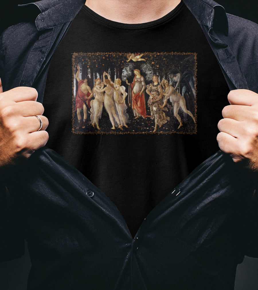 Primavera Spring Sandro Botticelli Classical Renaissance Art Botanical Motif T-Shirt
