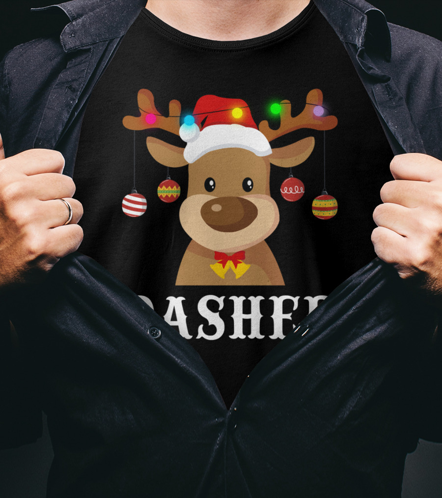 Dasher Reindeer Santa Xmas Group Holiday Lights T-Shirt