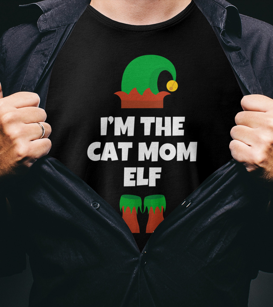I'm The Cat Mom Elf Holiday T-Shirt