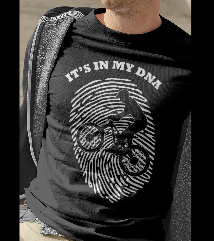 It's In My DNA Mountain Biking MTB Fingerprint T-Shirt