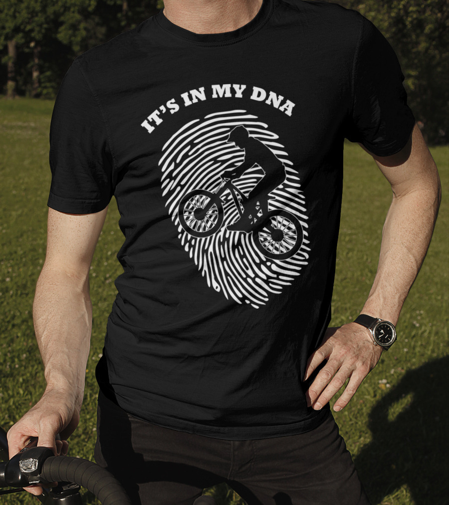 It's In My DNA Mountain Biking MTB Fingerprint T-Shirt