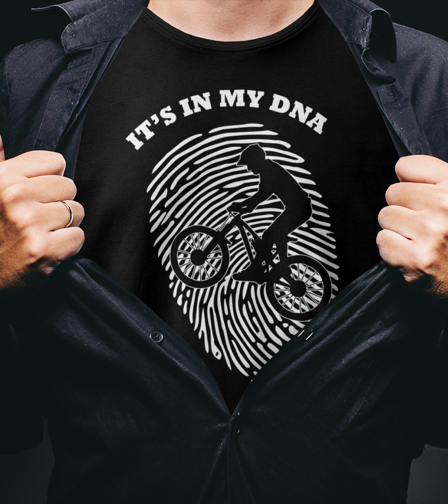 It's In My DNA Mountain Biking MTB Fingerprint T-Shirt