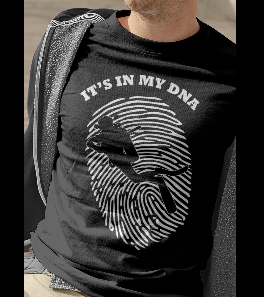 It's In My Dna Scuba Diving Diver Fingerprint T-Shirt
