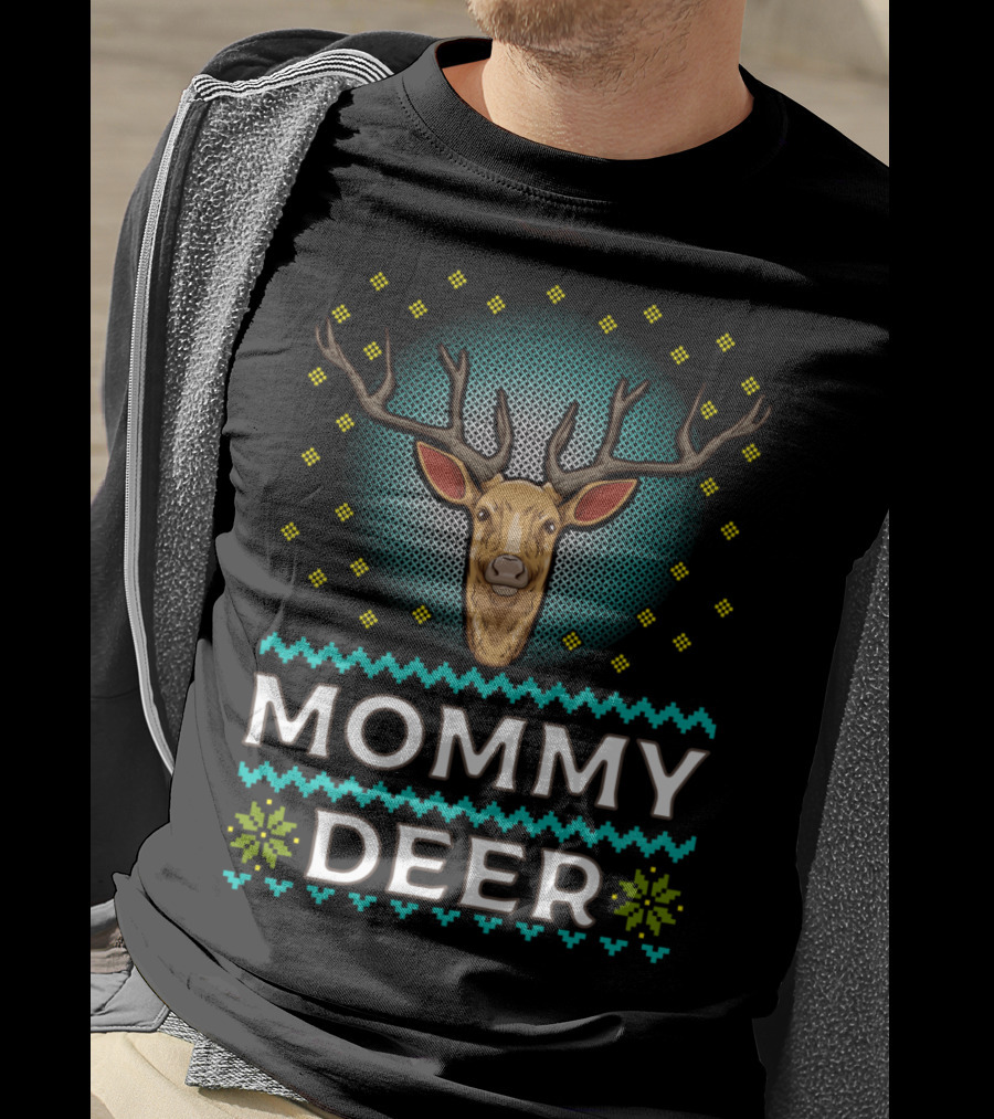 Mommy Deer Christmas Knit T-Shirt