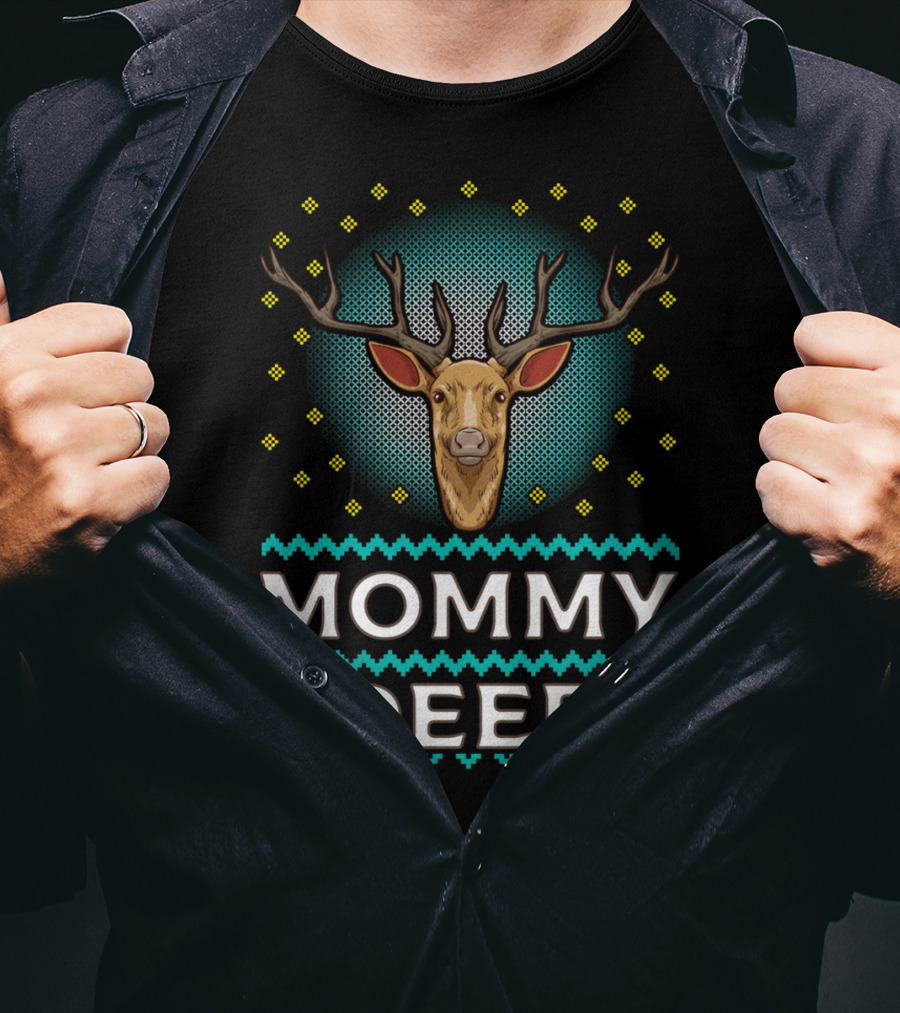 Mommy Deer Christmas Knit T-Shirt