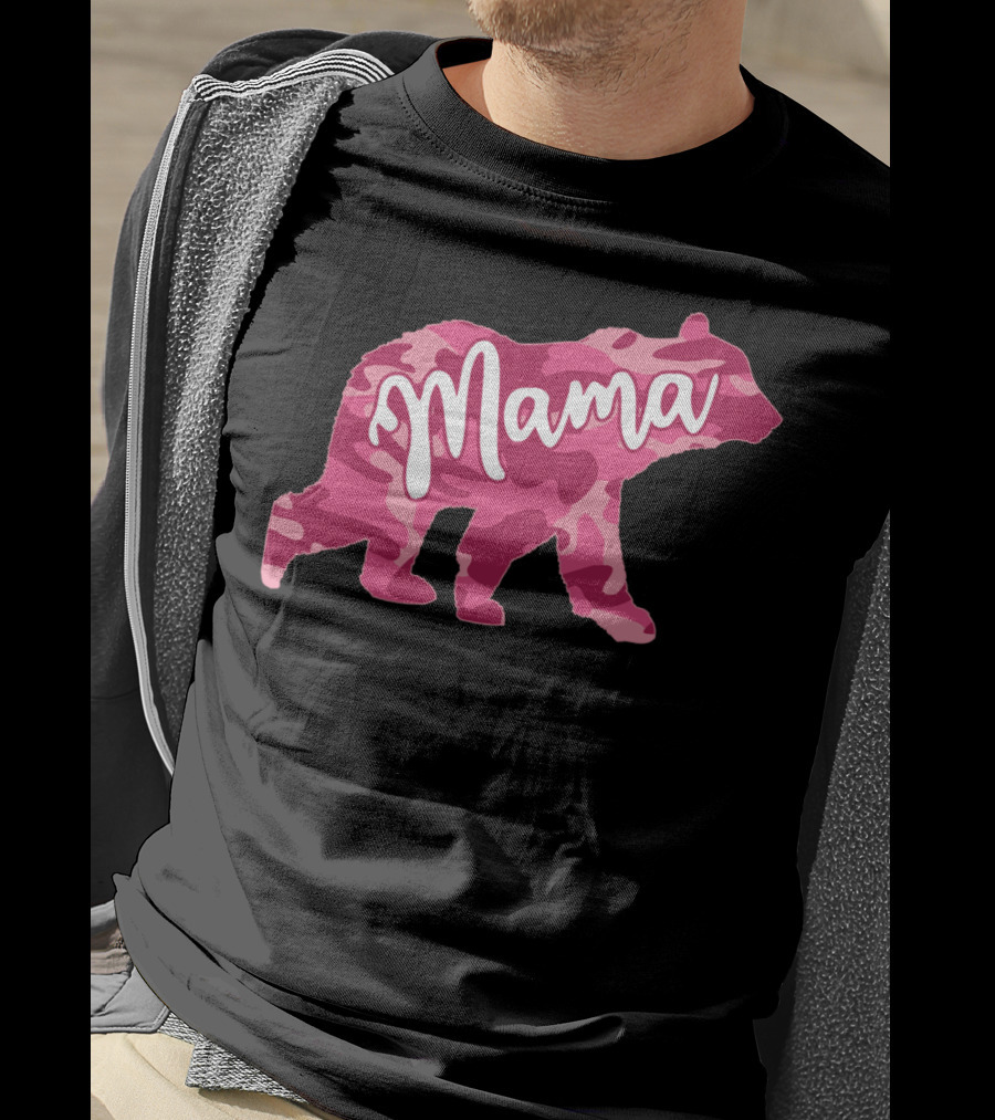 Mama Bear Pink Camouflage Camo T-Shirt