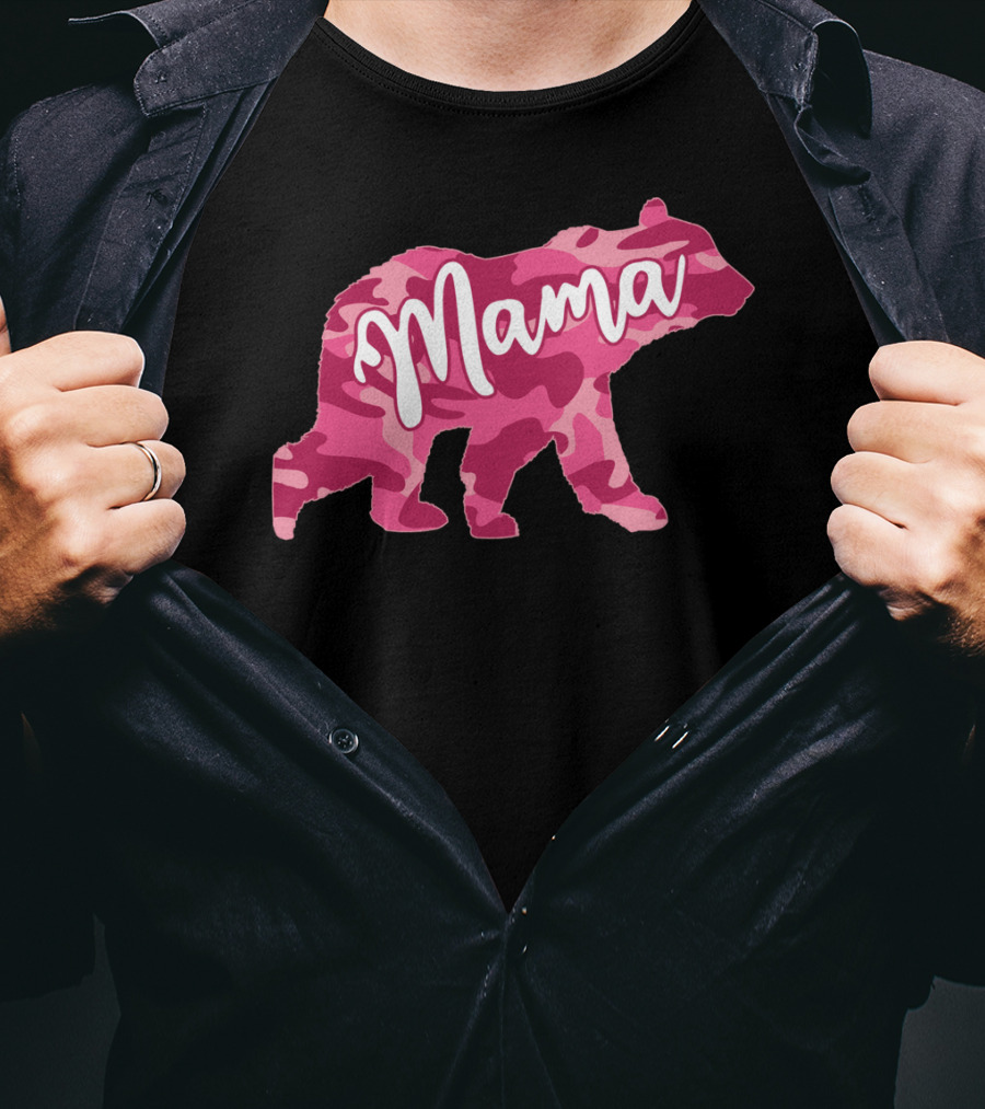 Mama Bear Pink Camouflage Camo T-Shirt