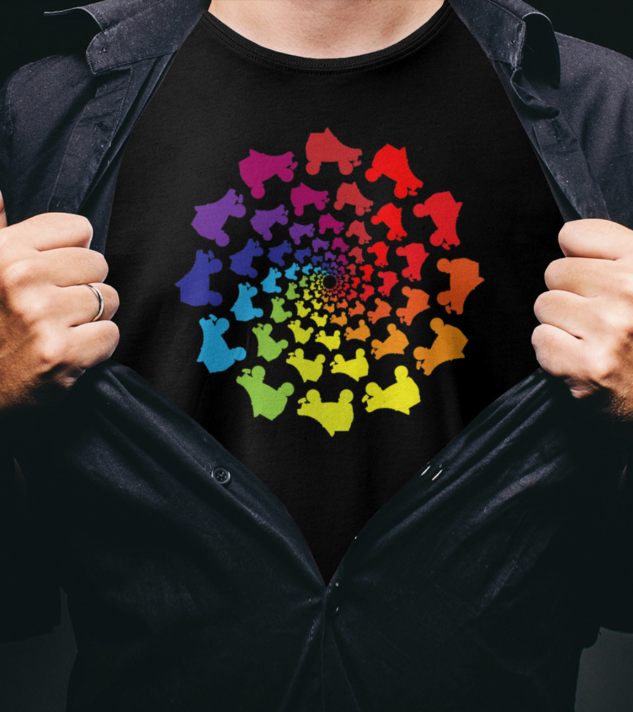Rainbow Spiral Roller Derby Skates T-Shirt
