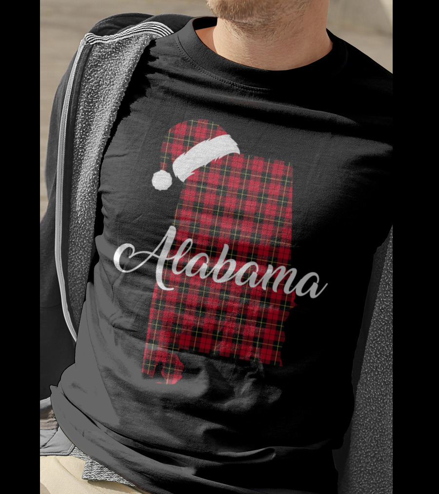 Alabama Santa Hat Red Buffalo Royal Stewart Tartan T-Shirt