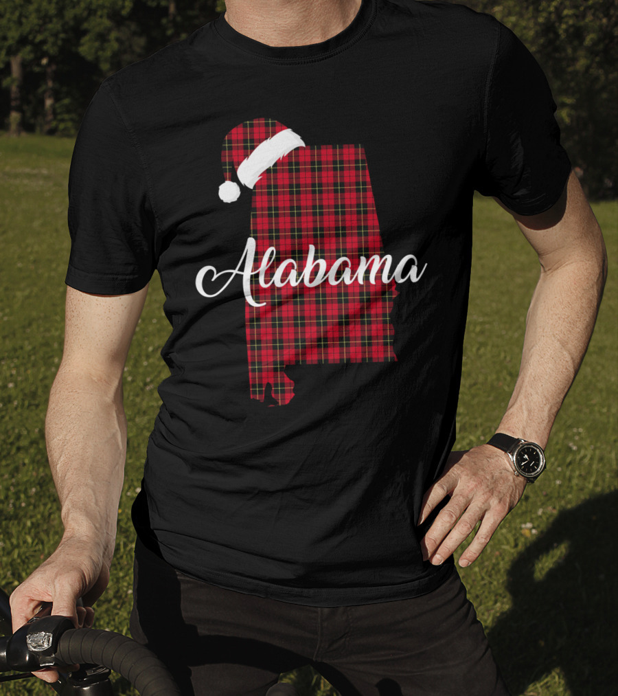 Alabama Santa Hat Red Buffalo Royal Stewart Tartan T-Shirt