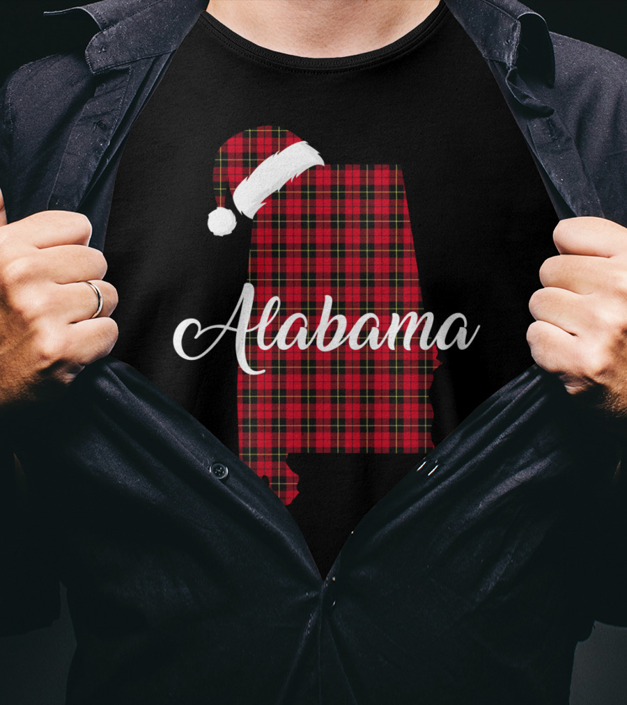 Alabama Santa Hat Red Buffalo Royal Stewart Tartan T-Shirt