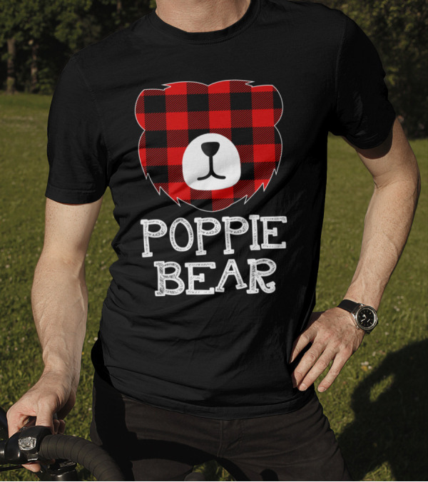 Red Plaid Poppie Bear Buffalo Check T-Shirt