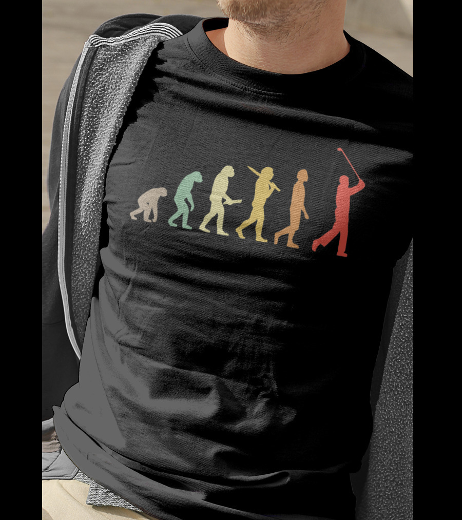 Retro Golf Evolution For Golfers Humor T-Shirt