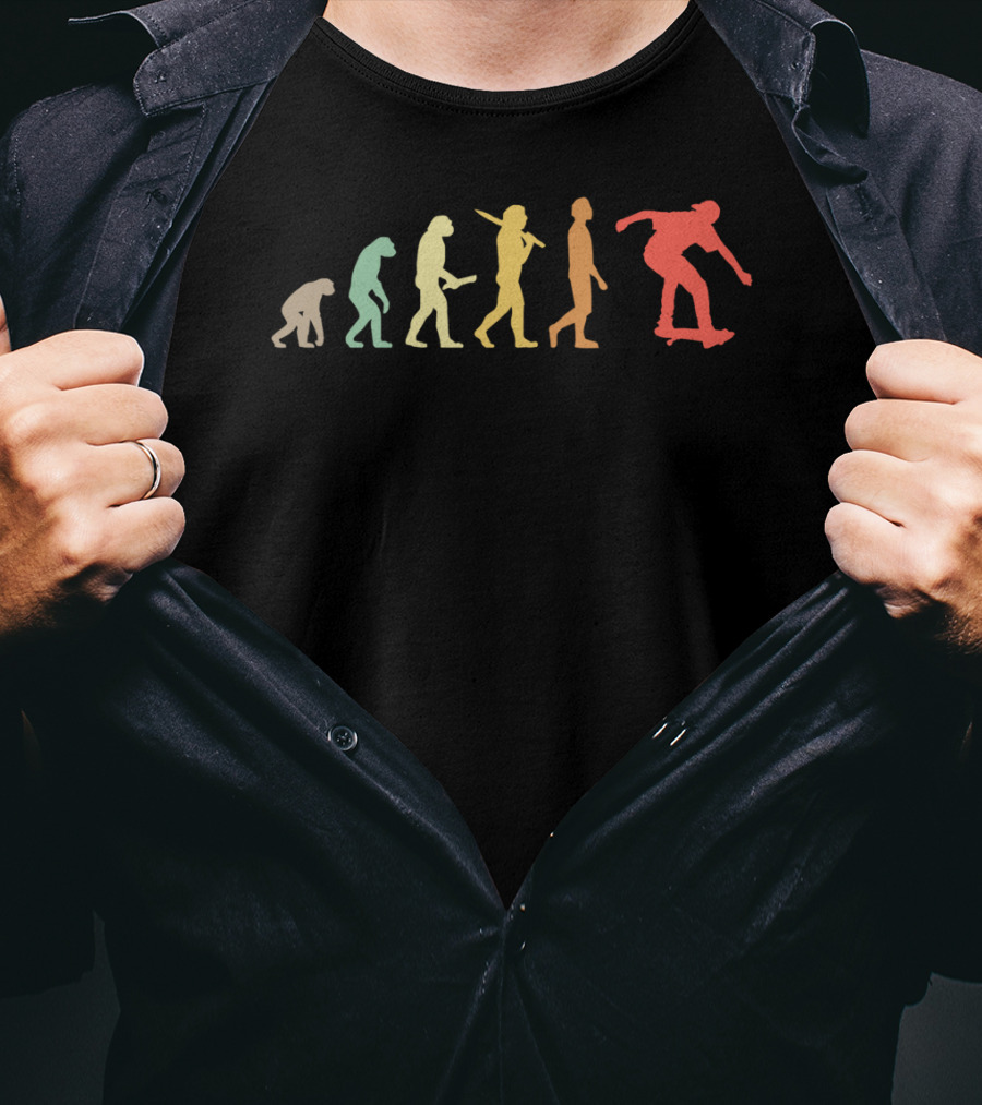 Skating Evolution Retro For Skaters Evolution Stages Skater Evolution T-Shirt