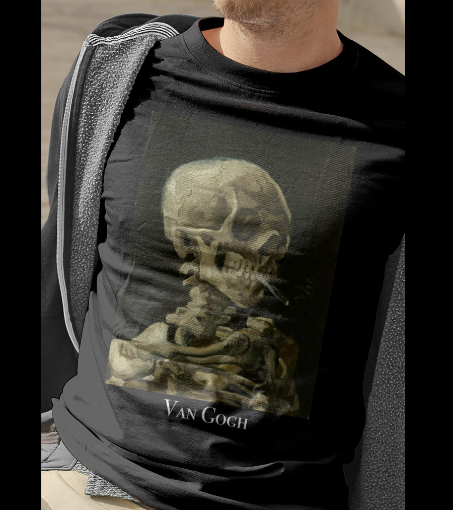 Rockstar Van Gogh Skull Smoking Art Collection T-Shirt