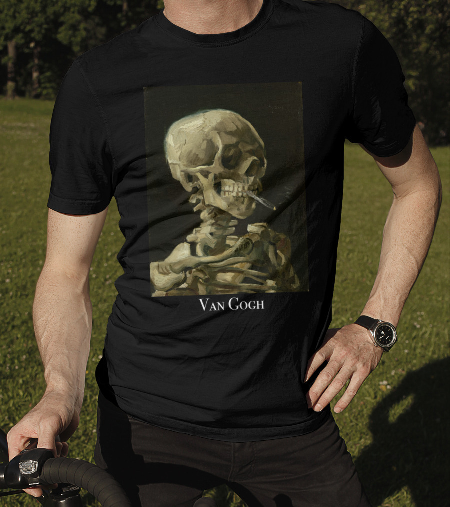 Rockstar Van Gogh Skull Smoking Art Collection T-Shirt