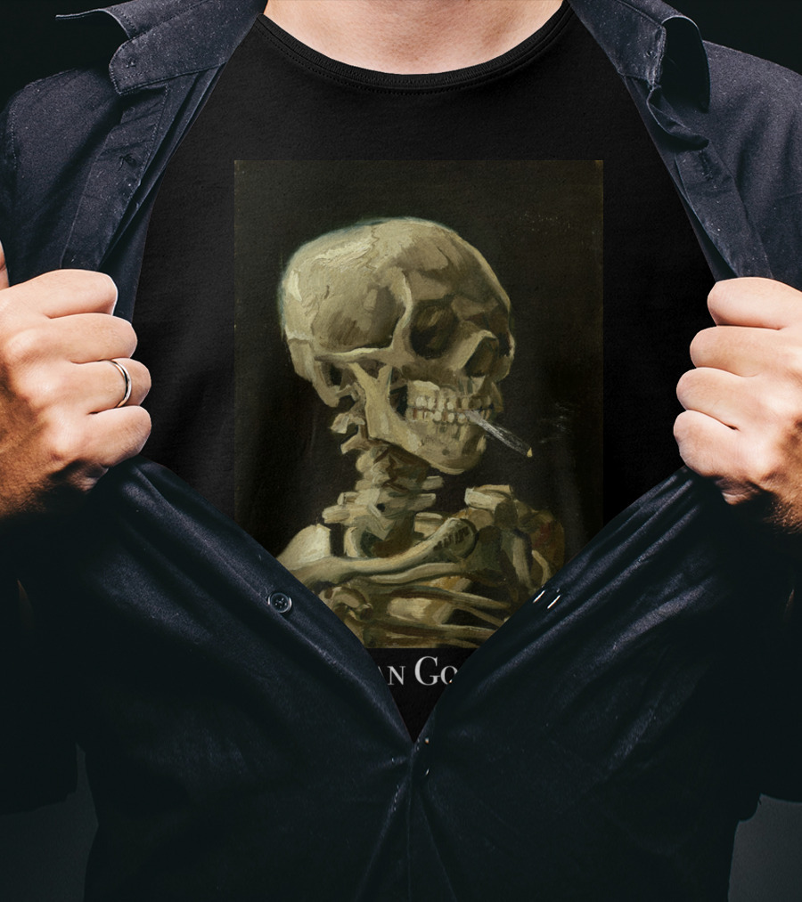 Rockstar Van Gogh Skull Smoking Art Collection T-Shirt