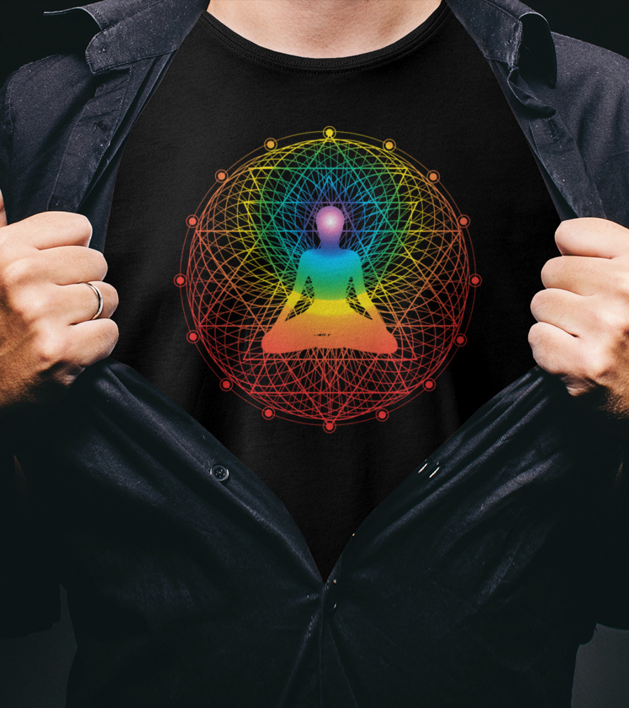 Sacred Geometry Meditation Symbol With Chakra Colors Yoga Lover 2U T-Shirt