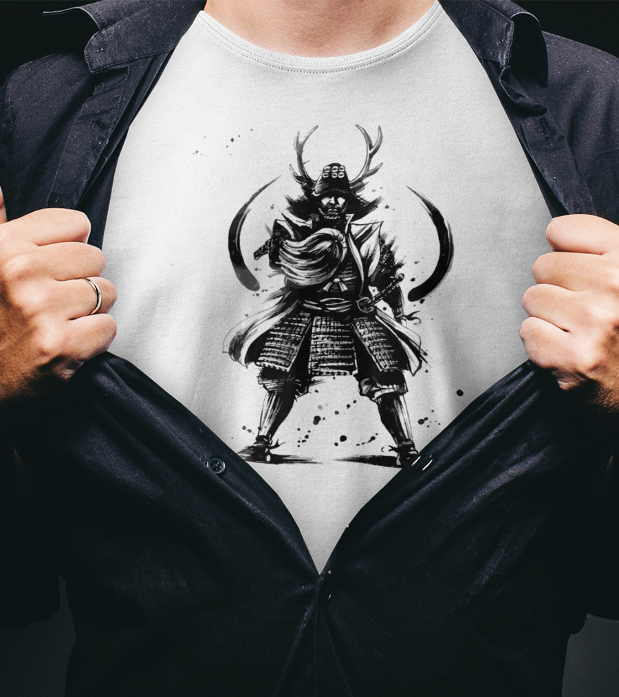 Samurai Warrior Bushido Sword Mask Japanese Armor T-Shirt