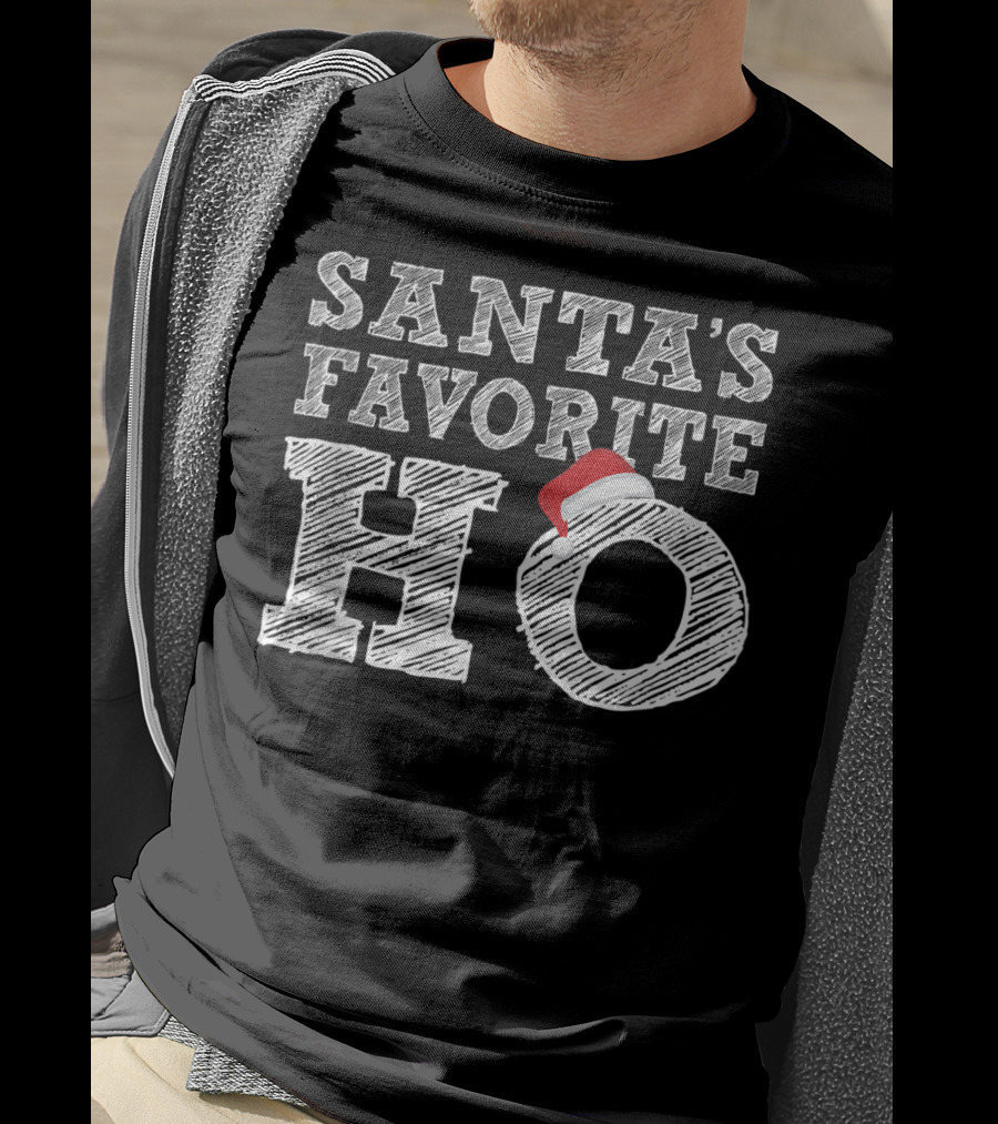 Santa's Favorite Ho Santa Hat Christmas Humor T-Shirt