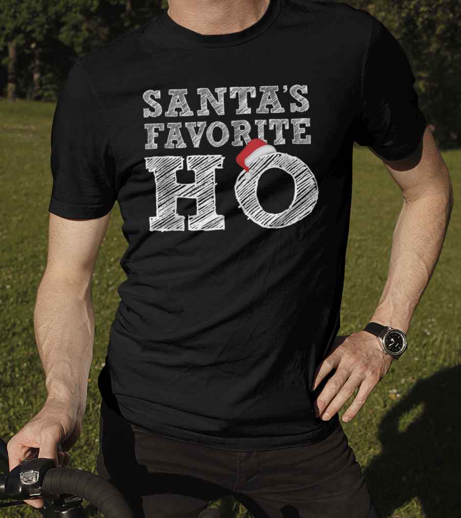 Santa's Favorite Ho Santa Hat Christmas Humor T-Shirt