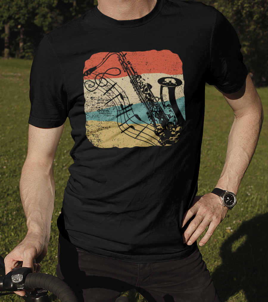 Saxophone Player Jazz Music 70s T-Shirt