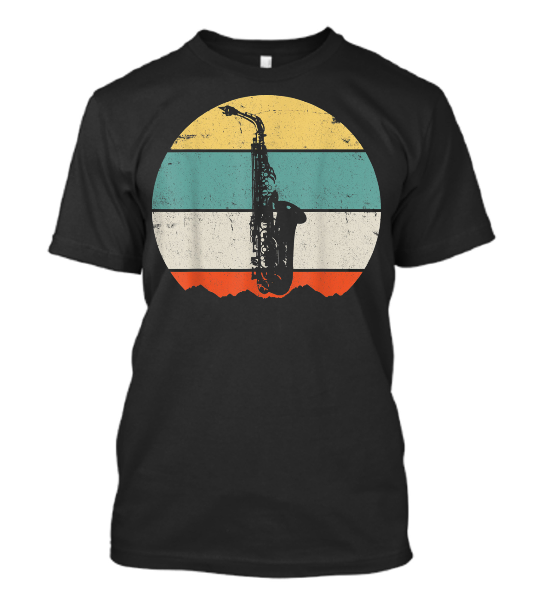 Retro Sunset Saxophone T-Shirt