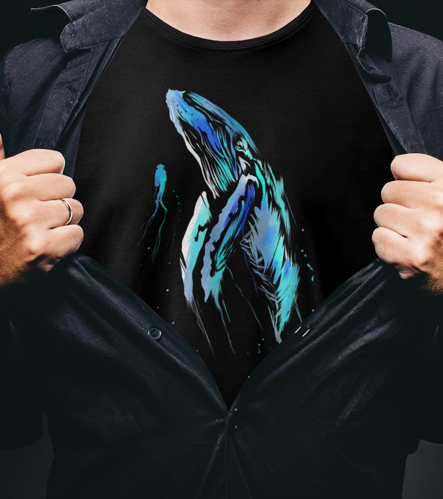 Scuba Diver And Humpback Whale Ocean Adventure T-Shirt