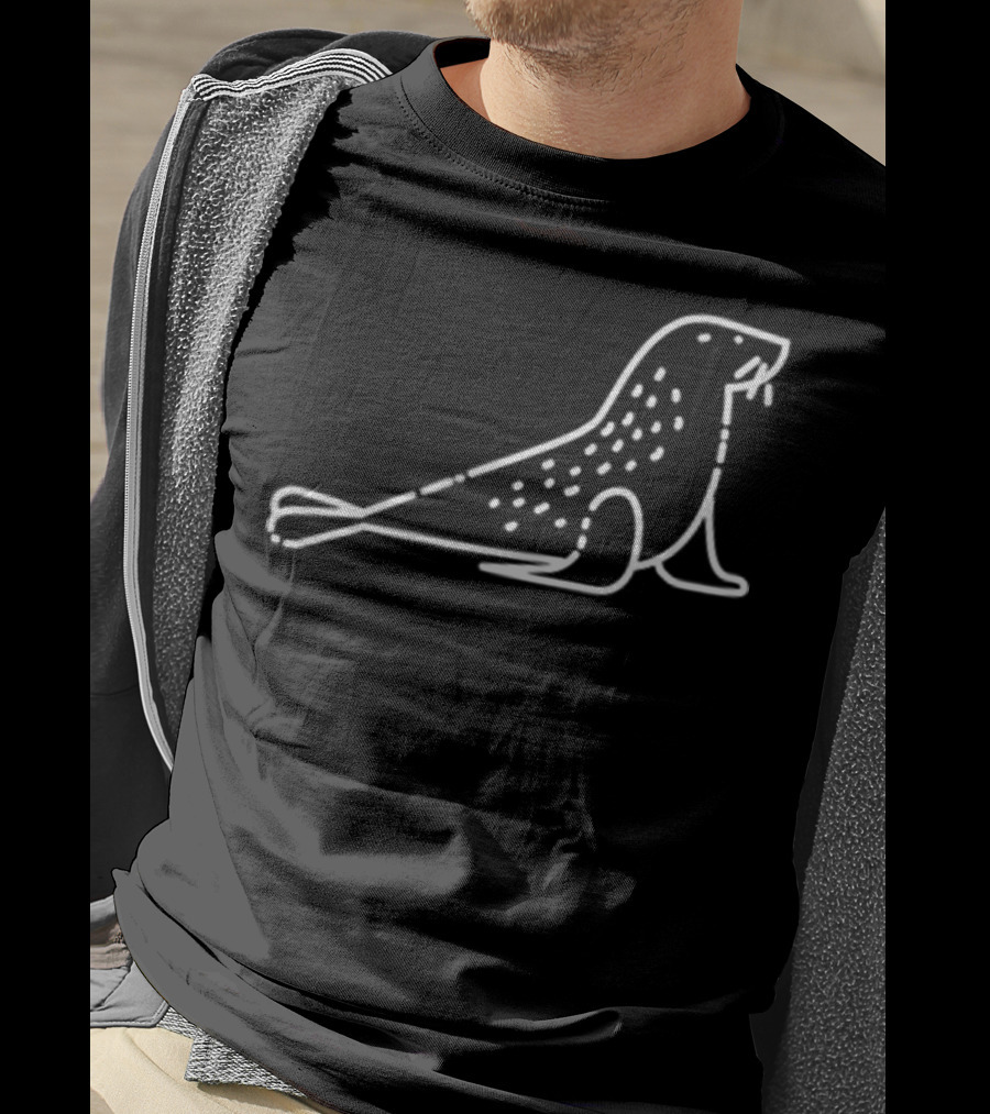 Sea Lion Outline Badge Patch Line Art Animal T-Shirt