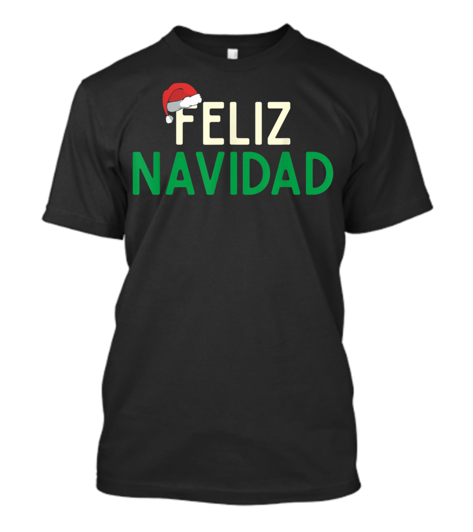 Feliz Navidad Santa Hat Spanish Christmas Fun T-Shirt