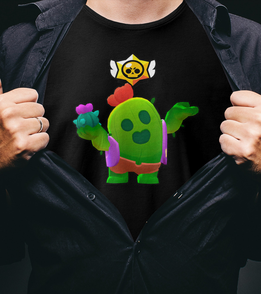 Spike Star Power Brawl Cactus Character T-Shirt