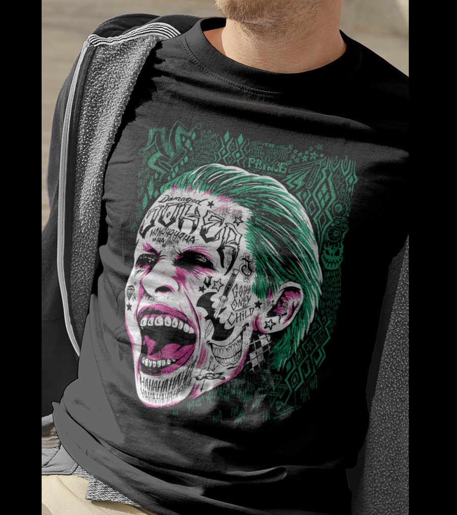 Suicide Squad Joker Damaged Clown Prince Gang Only Child Hahahaha T-Shirt