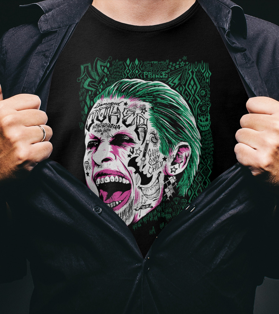 Suicide Squad Joker Damaged Clown Prince Gang Only Child Hahahaha T-Shirt