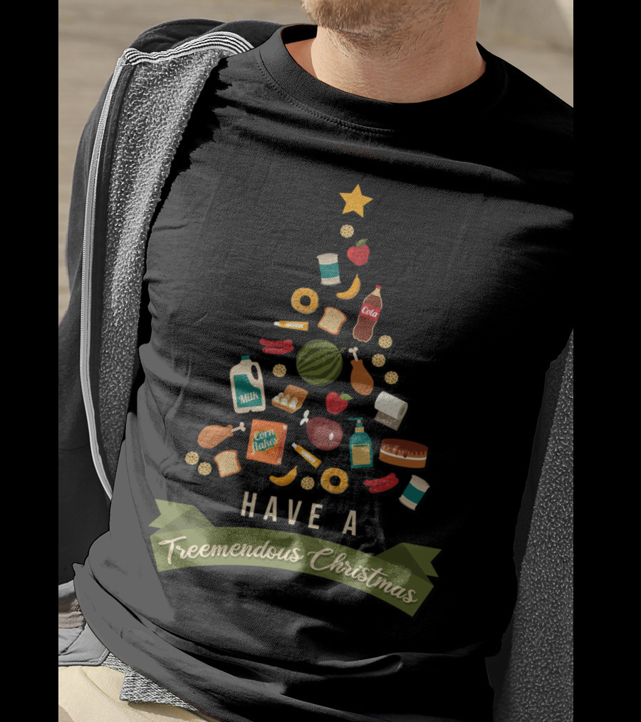 Have A Treemendous Christmas Supermarket Milk Cola Fun T-Shirt