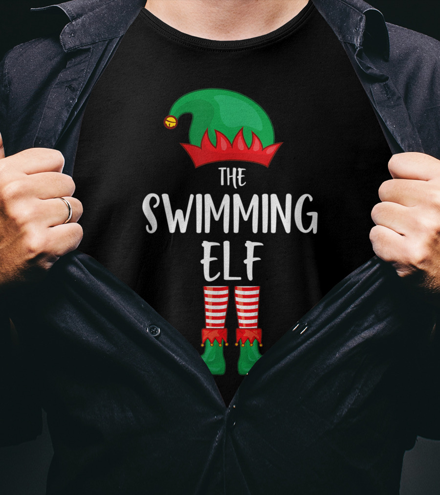The Swimming Elf Christmas Party Festive Costume T-Shirt