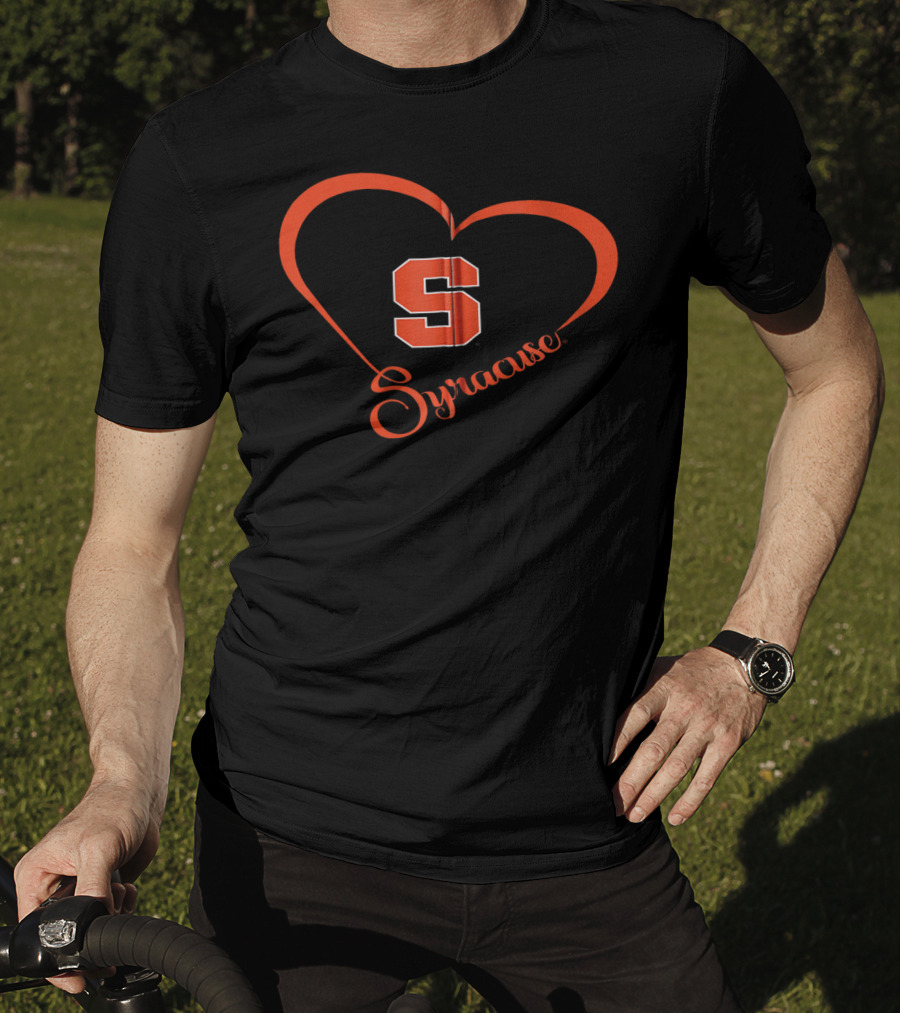 Syracuse Orange Heart Outline With Syracuse Team Name T-Shirt