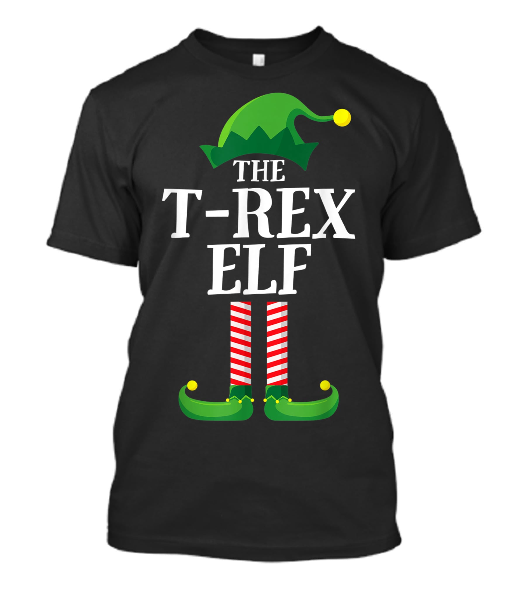 The T Rex Elf Matching Family Group Christmas Costume T-Shirt