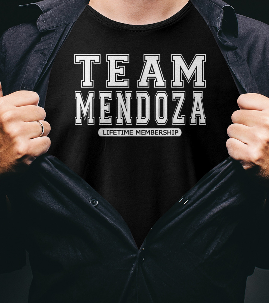 Team Mendoza Lifetime Membership Family Surname Reunion Crew T-Shirt