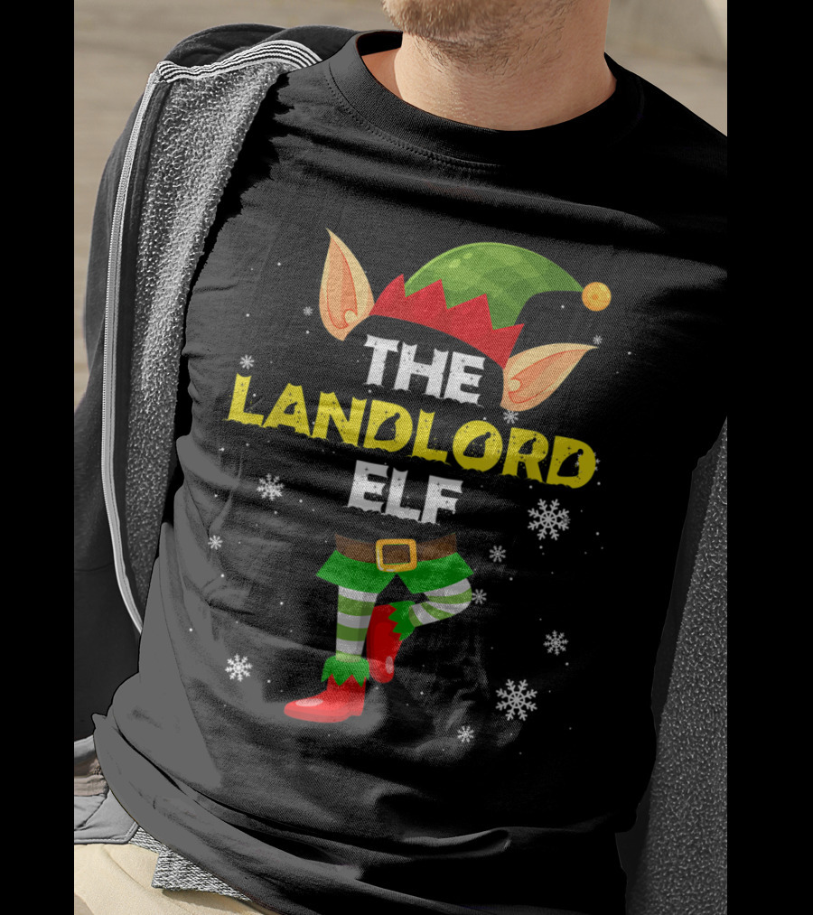 The Landlord Elf Snowy Christmas Humor T-Shirt