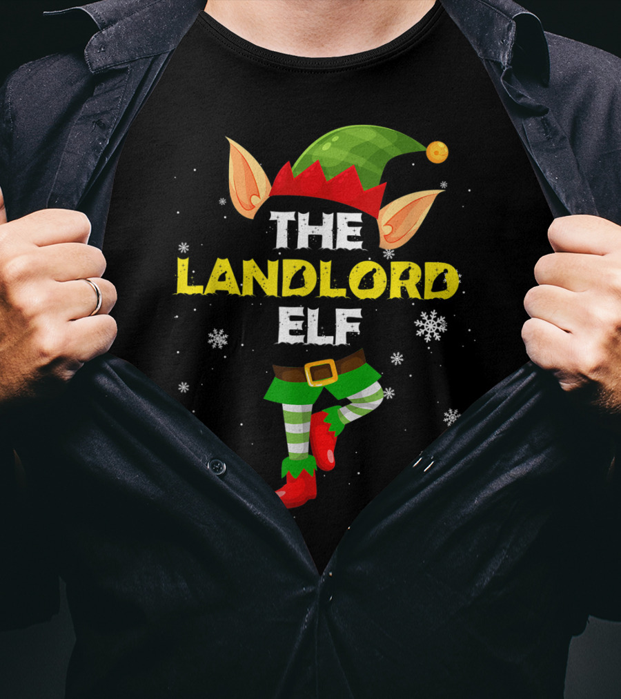 The Landlord Elf Snowy Christmas Humor T-Shirt