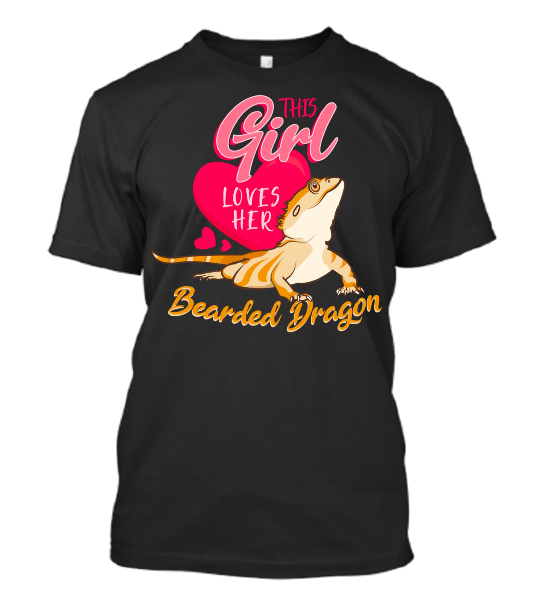 This Girl Loves Her Bearded Dragon With Heart And Cute Lizard T-Shirt