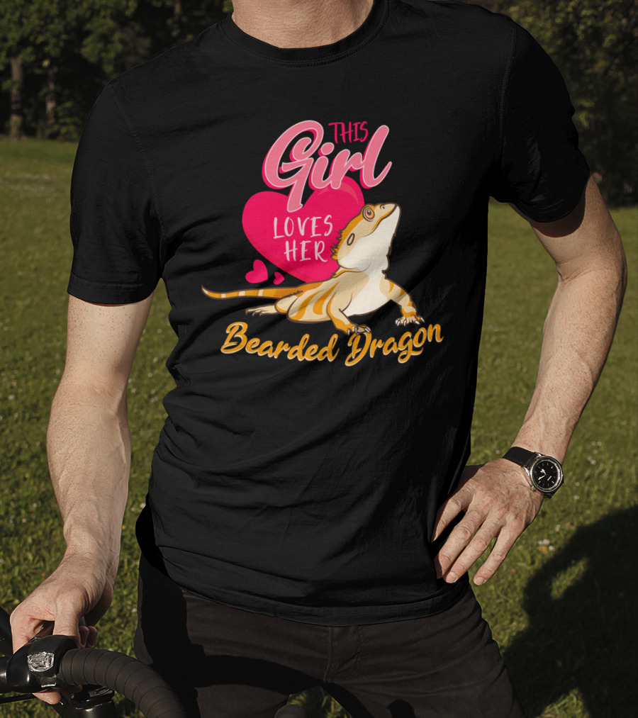 This Girl Loves Her Bearded Dragon With Heart And Cute Lizard T-Shirt