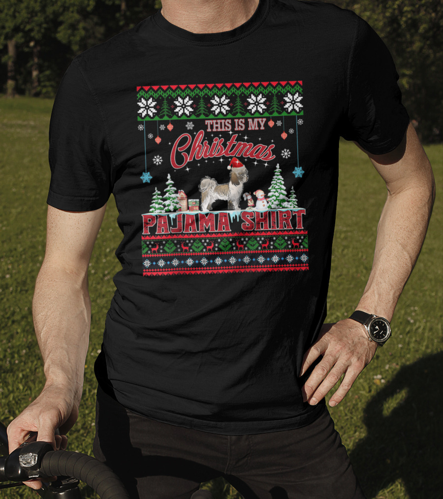 Christmas Pajama Shirt This Is My Christmas Shih Tzu T-Shirt