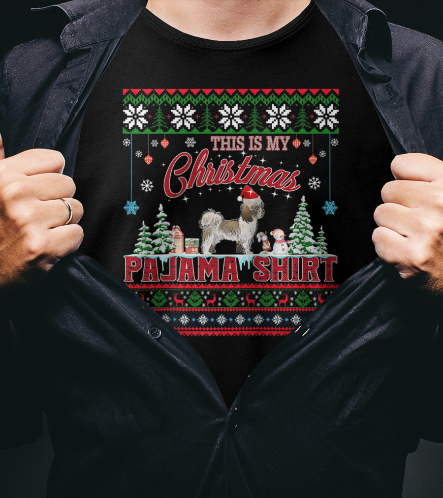 Christmas Pajama Shirt This Is My Christmas Shih Tzu T-Shirt