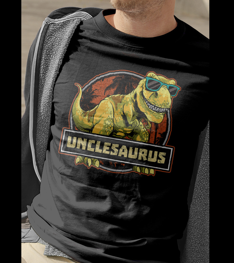 Unclesaurus Rex Dinosaur With Sunglasses T-Shirt