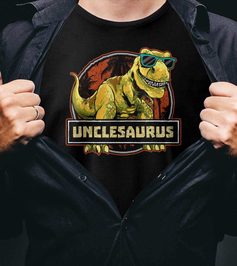Unclesaurus Rex Dinosaur With Sunglasses T-Shirt